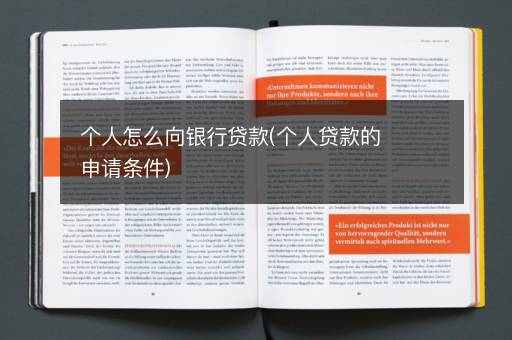 个人怎么向银行贷款(个人贷款的申请条件)